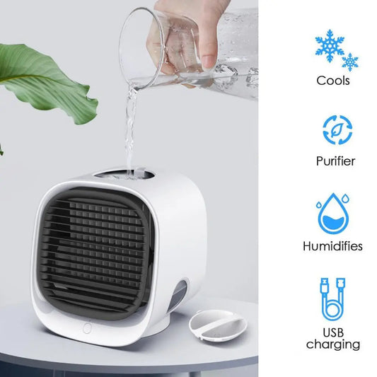 Mini Desktop Air Conditioner USB Small Water Cooling Fan Humidifier Purifier