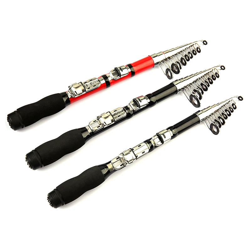 1Pcs Retractable Fishing Rod Bass Hard Bait Casting Mini Portable Spinning Rod with Reel Fishing Tackle Tools 1.0m~2.1m
