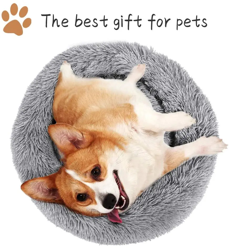 Pet Bed for Dog Extra Large Dog Round Kennel Breathable Solid Houses for Large Dogs Cat Beds Plush Donut Sleeping Bag Anti-Slip