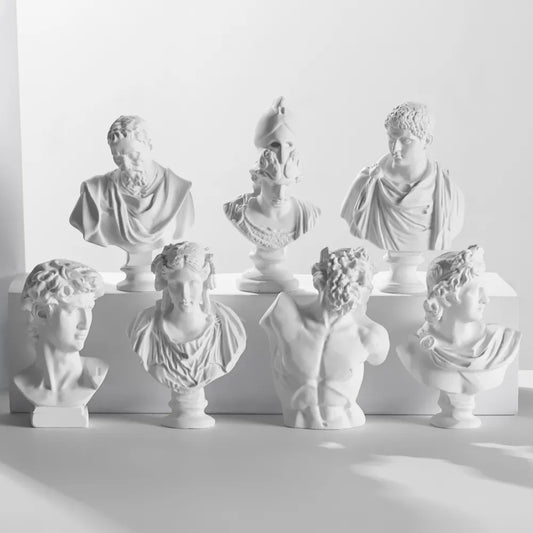 Mini Plaster Statue Greek Mythology Celebrities Famous Sculpture Figurine Drawing Practice Gypsum Bust Portraits