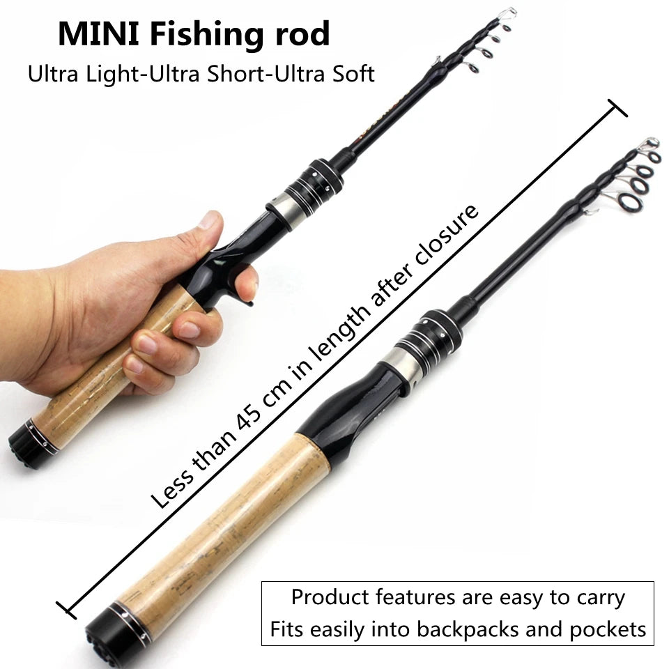 Promotion!  168cm 185cm ul power Telescopic Fishing Rod Spinning  Rod Lure Weight 1-5g Children beginners Catch small fish pole