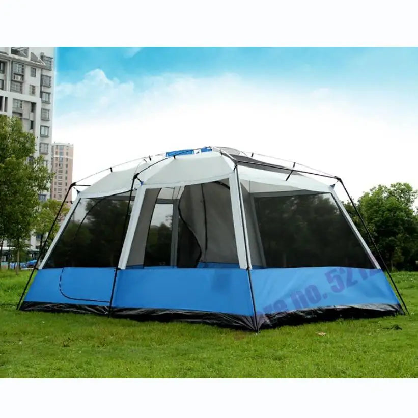 8 10 12 Person Luxury Family Party Relief Car Tent Hiking 2 Bedroom 1 Living Room Travel Mountaineering Outdoor Camping Awning