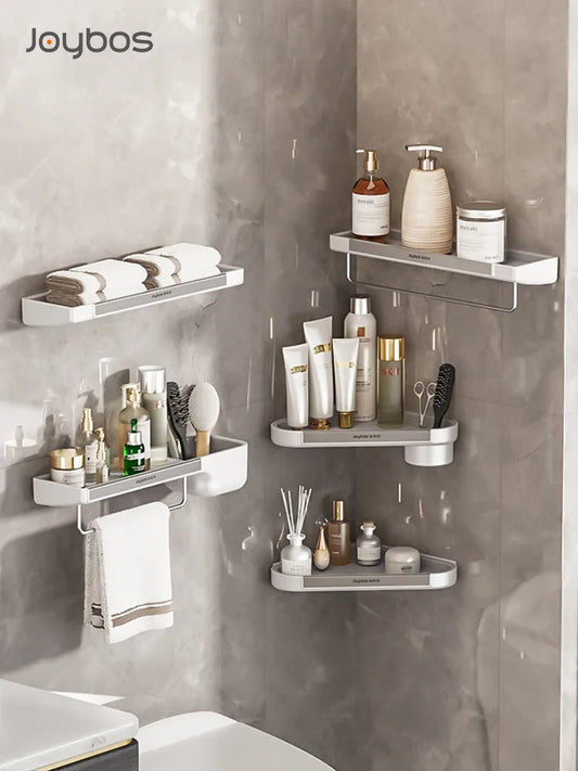 Bathroom Shower Shelf No Drill Wall-mounted Corner Shelf Organizer Luxury Plastic Bathroom Shower Holder Bathroom Organizer