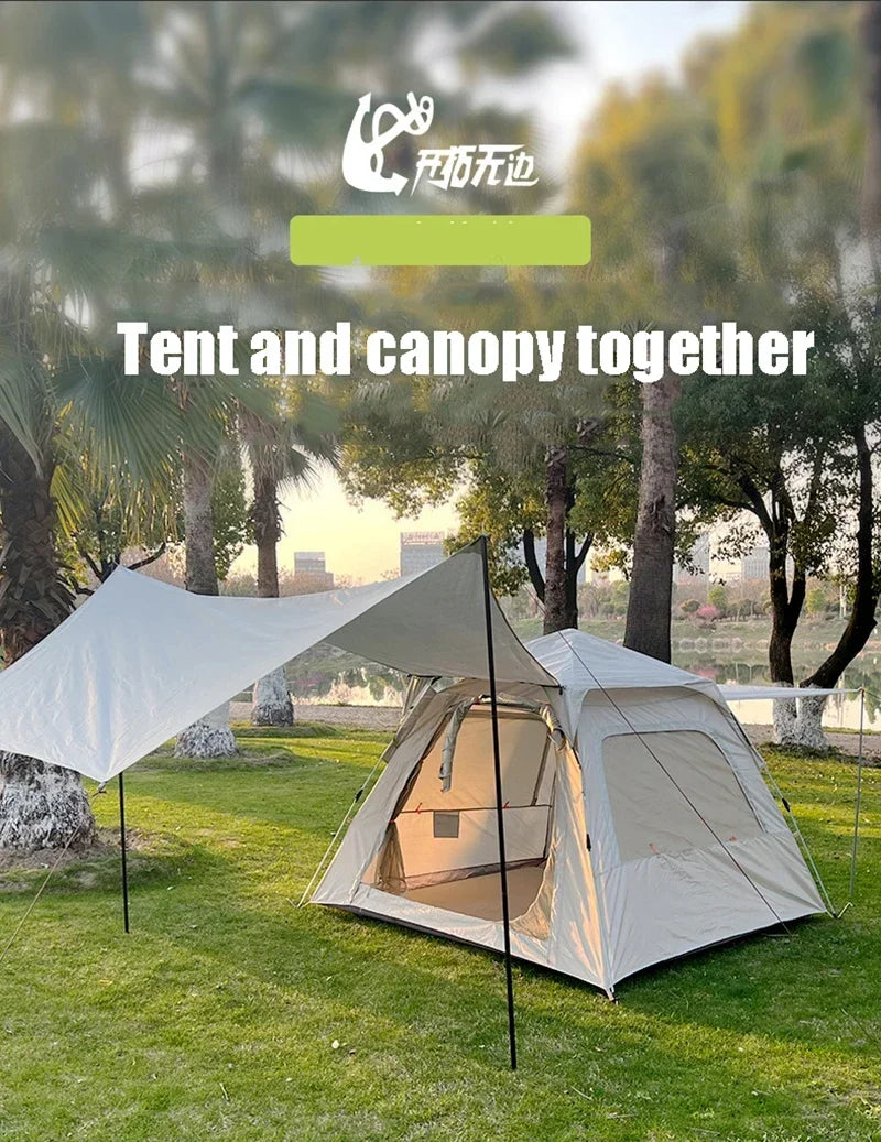Tourist Tents Picnic Camping Waterproof 4 ~ 5 People Outdoor For Wild Trips Glamping Luxury Family Quick Opening Automatic