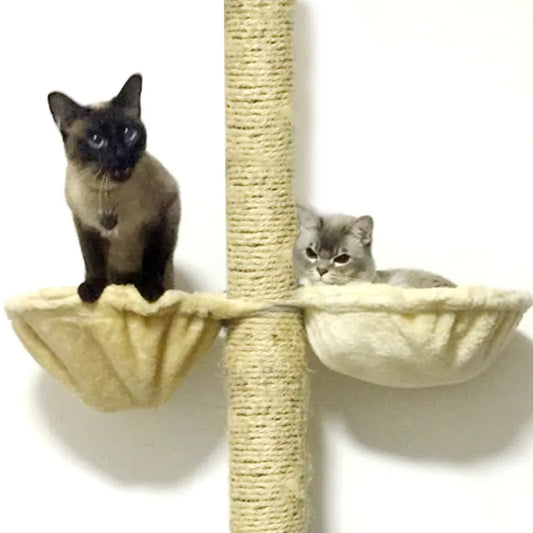 Soft Cat Hammock Install On Cat Tree Cat Sleeping Kennel Hanging Thick Plush 4Colors Big Bed Pet Dia 30cm/35cm Cat Capacity Big