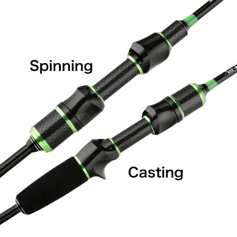 Ultra Light Fishing Rod Carbon Fiber Casting/Spinning Lure Pole UL Solid Tip Bait WT 2-8g Line WT 2-6LB Fast Trout Fishing Rods