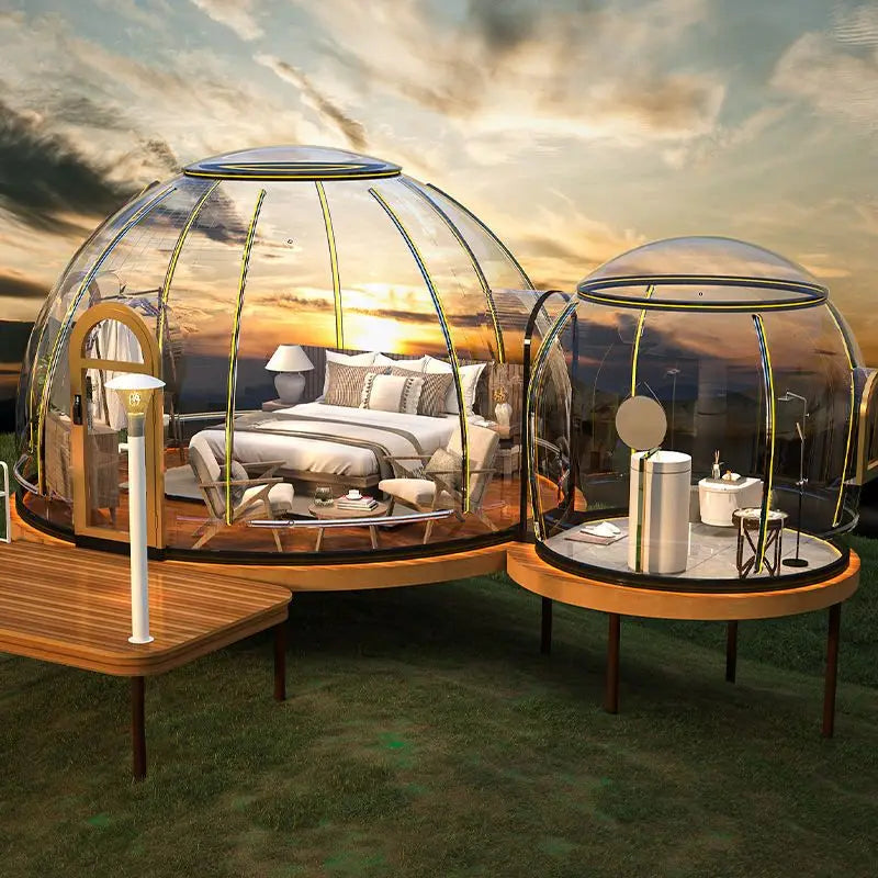 Outdoor Waterproof Resort Luxury Safari Polycarbonate Tent Villa Dome House For Bubble Glamping