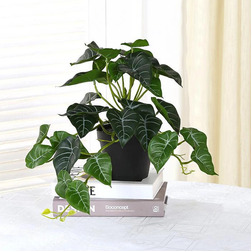 1PC Artificial Plants Green Turtle Leaves Simulation Turtle Back Leaf Tropical Wedding Party Table Living Room Home Garden Decor