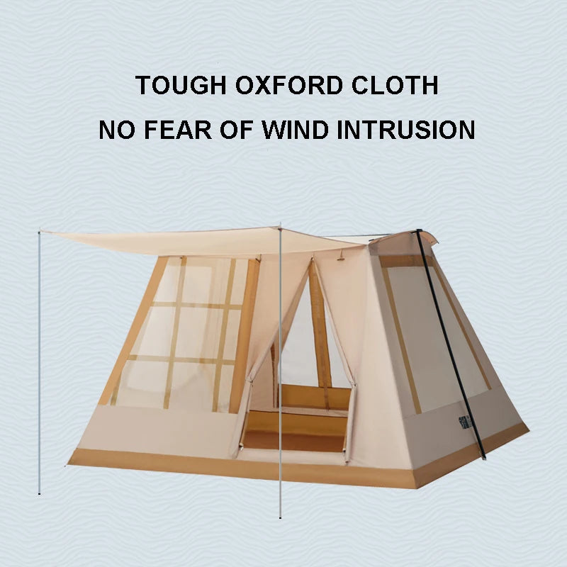 8.2X8.2Ft Camping Tents Glamping Luxury Outdoor Camping Bow For 2-4 Person Oxford Cloth Wind Resistent Easy Install