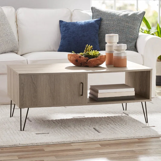 Mainstays Modern Hairpin Rectangle Coffee Table, Gray