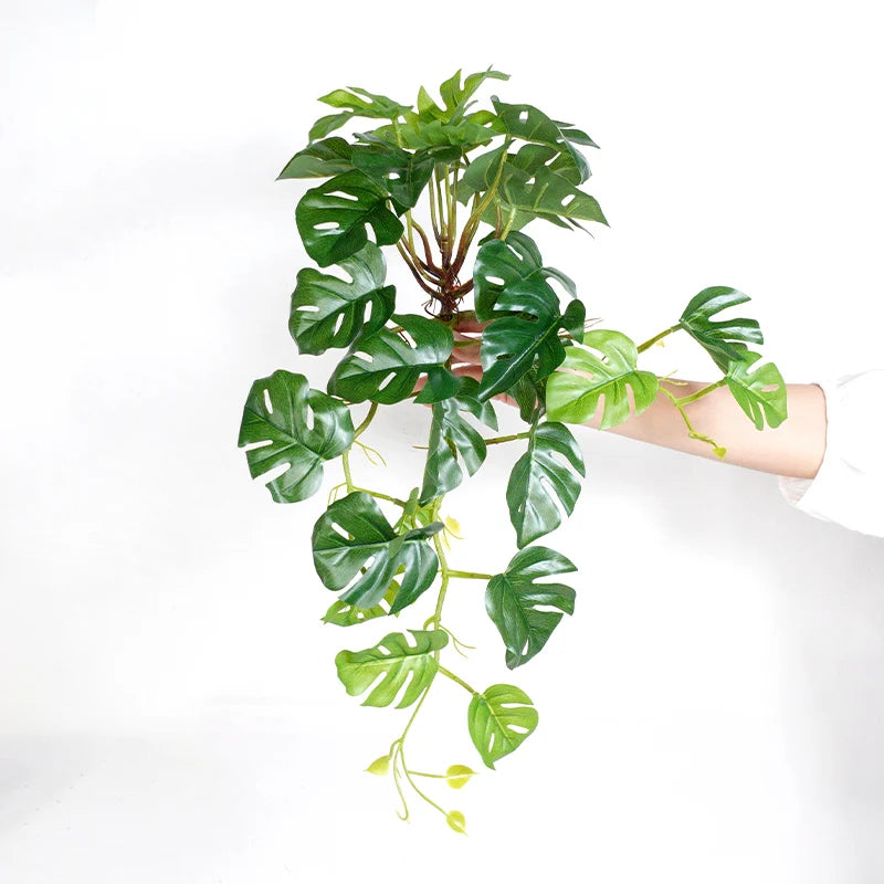 1PC Artificial Plants Green Turtle Leaves Simulation Turtle Back Leaf Tropical Wedding Party Table Living Room Home Garden Decor