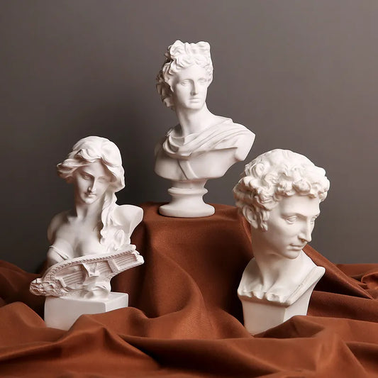 Greek Mythology God Goddess Hero David Venus Mozart Bust Figurine Sculpture Statue Plaster Sketch Practice Model Room Decoration