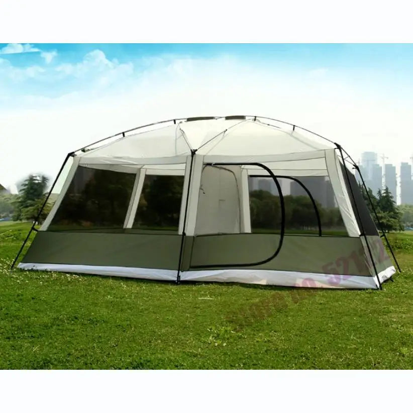 8 10 12 Person Luxury Family Party Relief Car Tent Hiking 2 Bedroom 1 Living Room Travel Mountaineering Outdoor Camping Awning