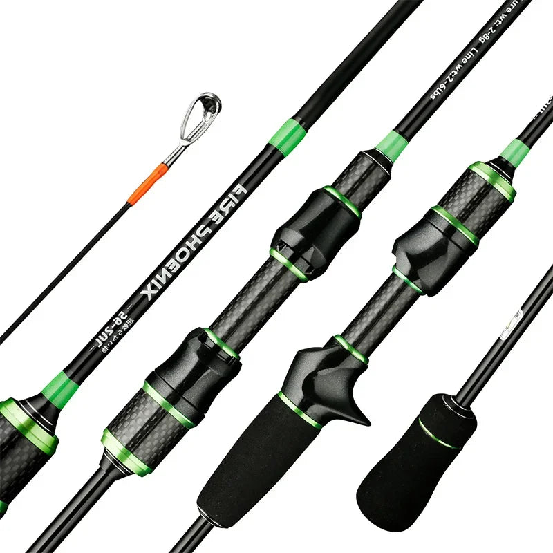 Ultra Light Fishing Rod Carbon Fiber Casting/Spinning Lure Pole UL Solid Tip Bait WT 2-8g Line WT 2-6LB Fast Trout Fishing Rods