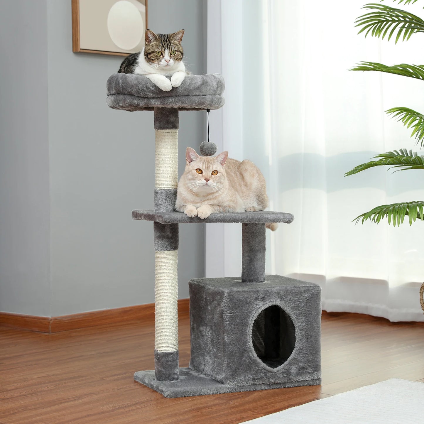 Free Shipping Cat Tree Large Cat Tower with Scratching Posts Multilayer Cat Tower with Hammocks Condo