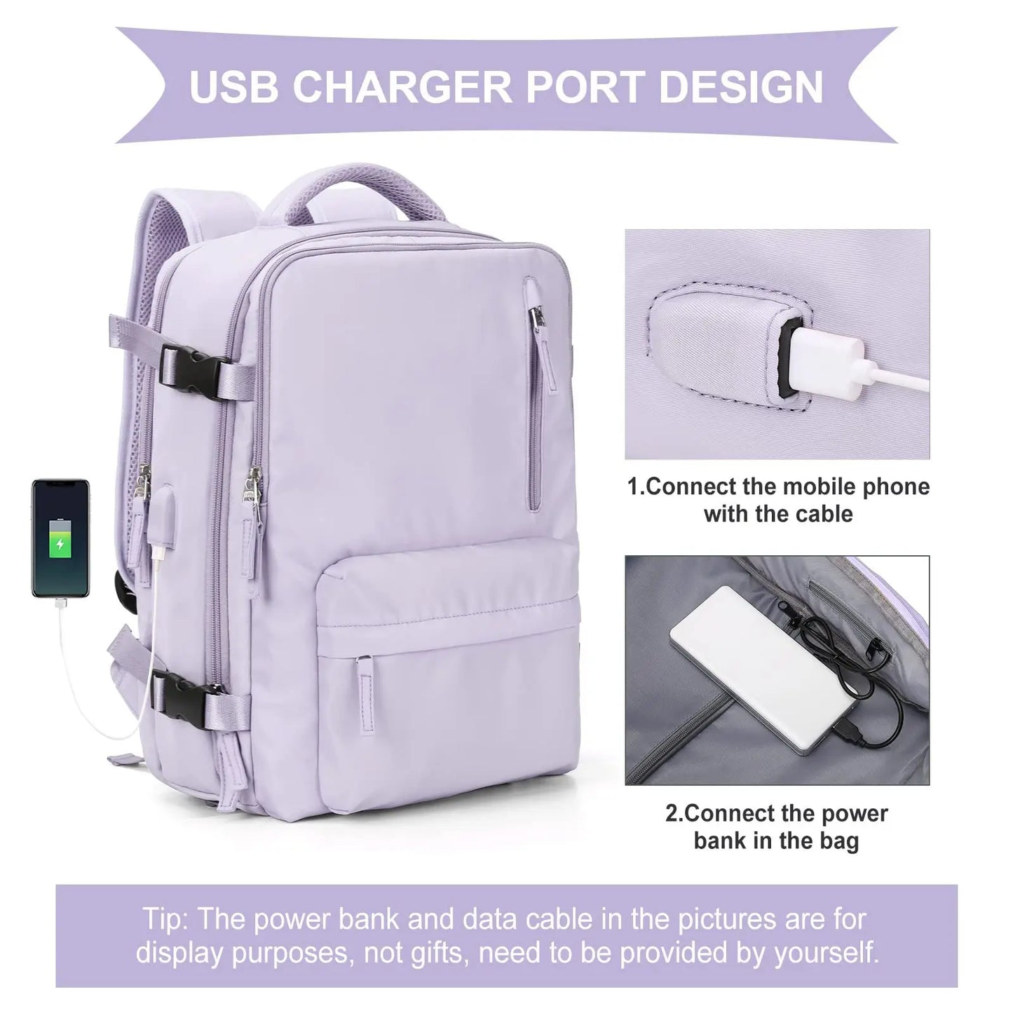 Women's Travel Backpack Bag Large Capacity Multi-Function Suitcase USB Charging School Bags Woman Luggage Lightweight Bagpacks