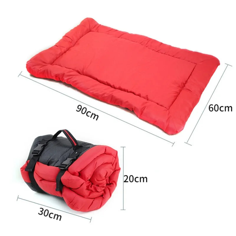 Outdoor Large Dog Bed Waterproof Travel Mat Pets Portable Bed Roll Anti-slip Soft and Warm Dog Sleeping Pad for Car Camping Sofa