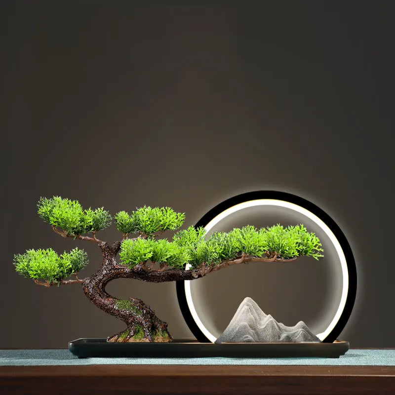 Simulation fake tree bonsai home living room Chinese sand table hotel porch landscaping decoration green plant ornaments