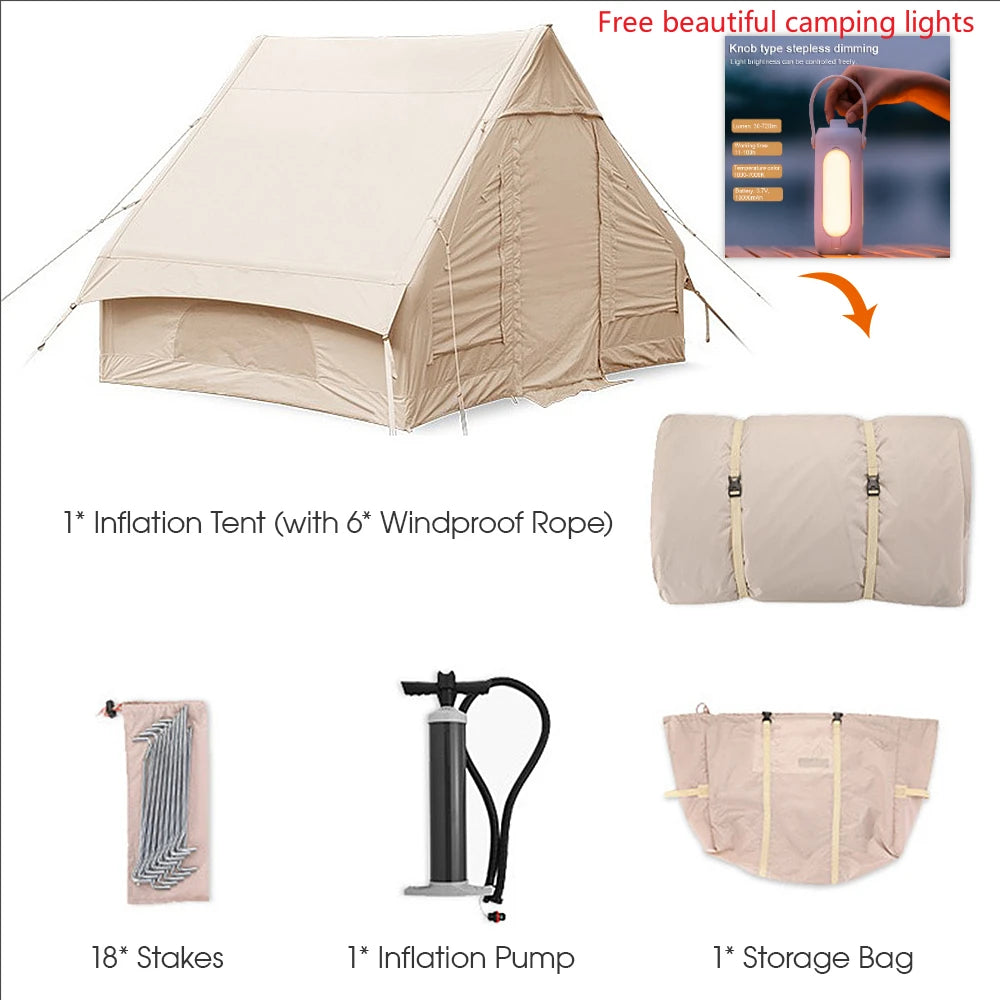 Luxury Camping Tent Waterproof Sunscreen Inflatable Roof Tent Large Space Folding Tent Park Family Tent Travel Beach Equipment