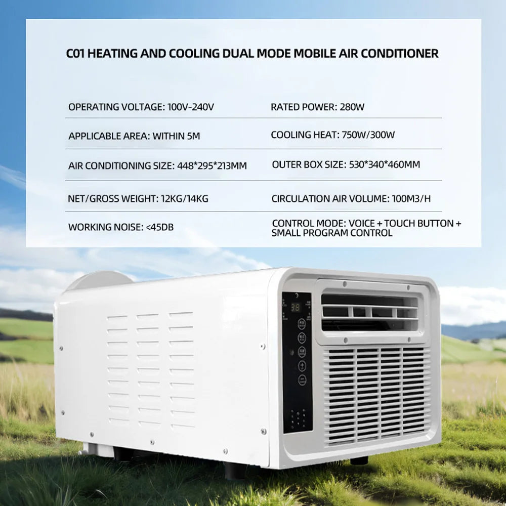 Protable Air Conditioner Integrated Cooling Heating Machine Camping Tent Small Air Conditioner Aire Acondicionado Habitacion
