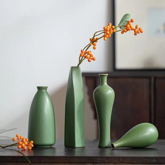 Modern fashion Home Furnishing, small handmade chinese ceramic vases, flower pottery vase, desk accessories, crafts