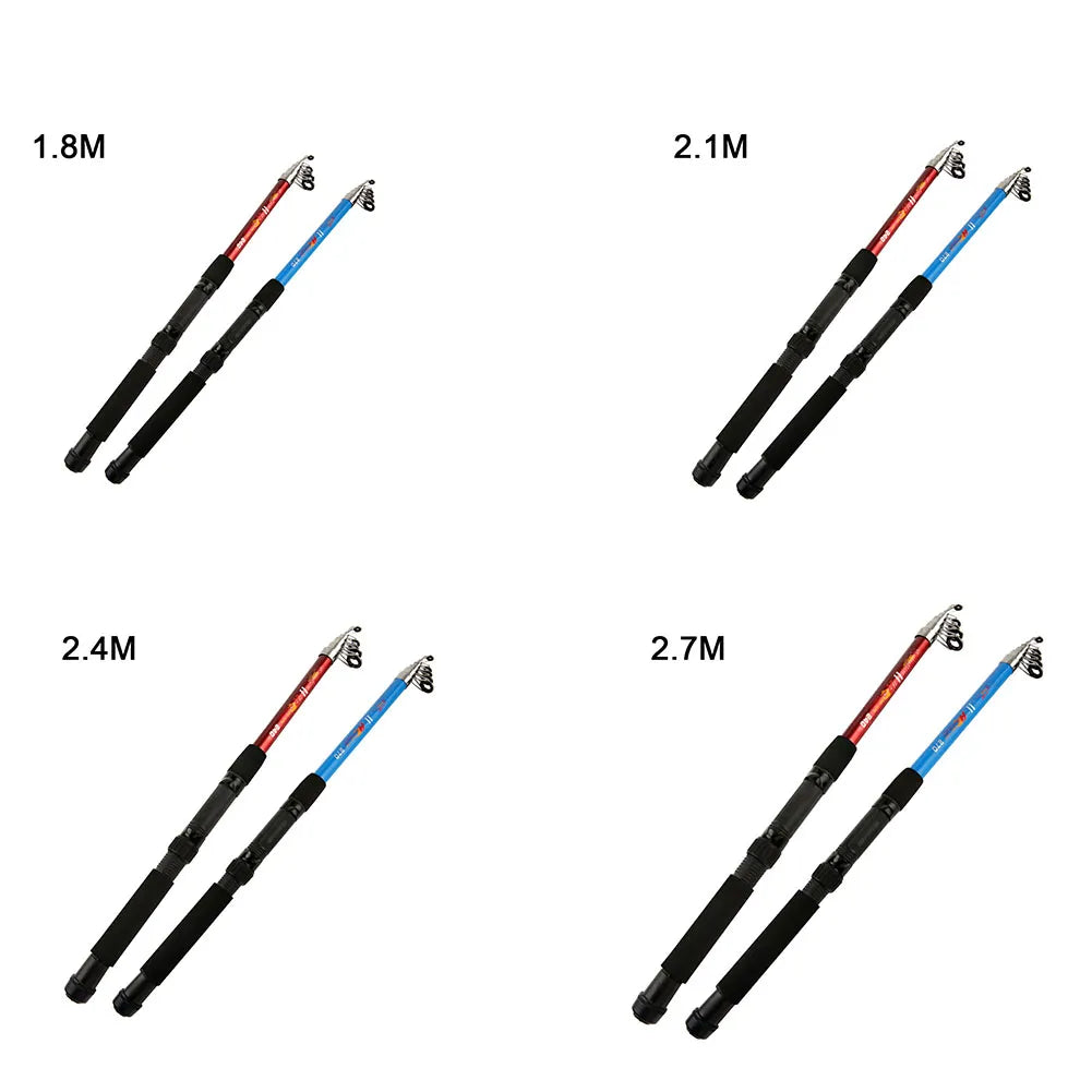 1pc Ultra-Hard Telescopic Sea Rod Portable Throwing Rods Long-Range Fishing Pole Fish Tackle Pesca Iscas Tools 1.8/2.1/2.4/2.7M